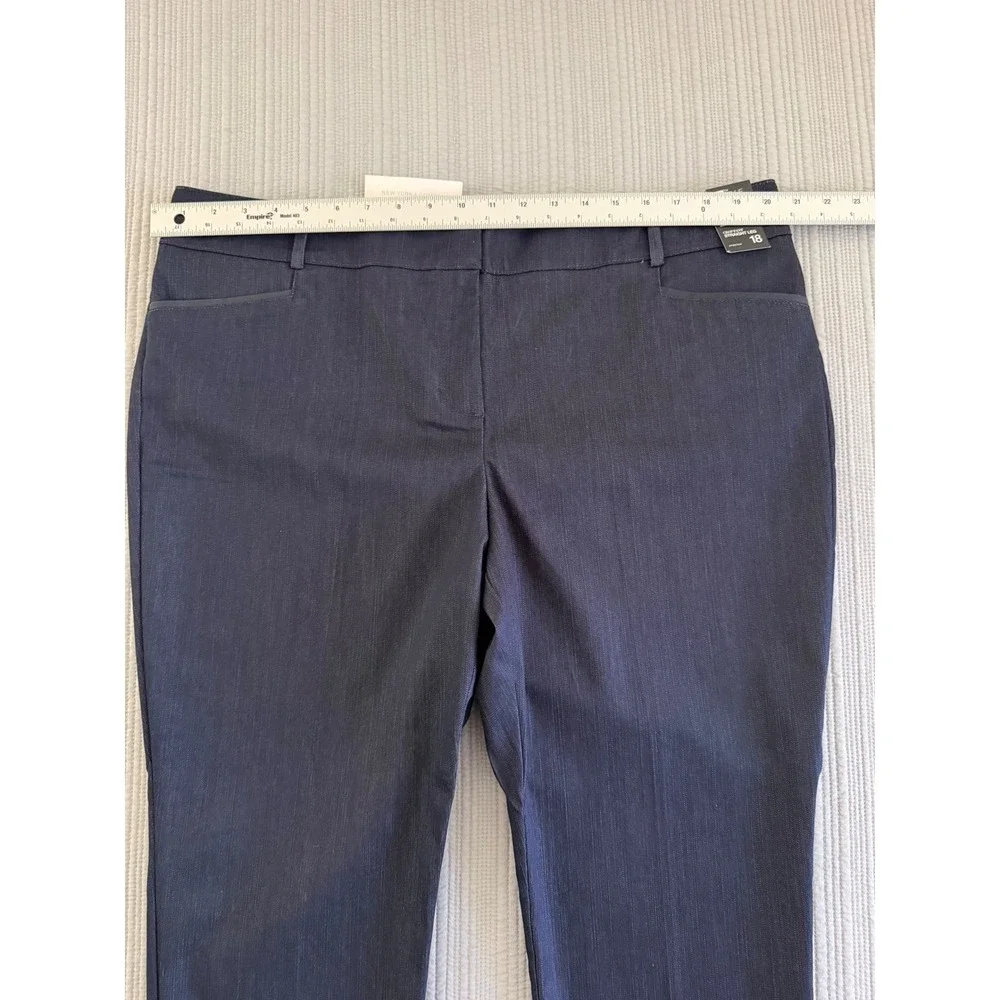 New York &‎ Company 7th Avenue Signature Fit Crop Pant Straight Leg Navy Blue 18